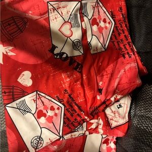 Red Love Envelope Print Leggings